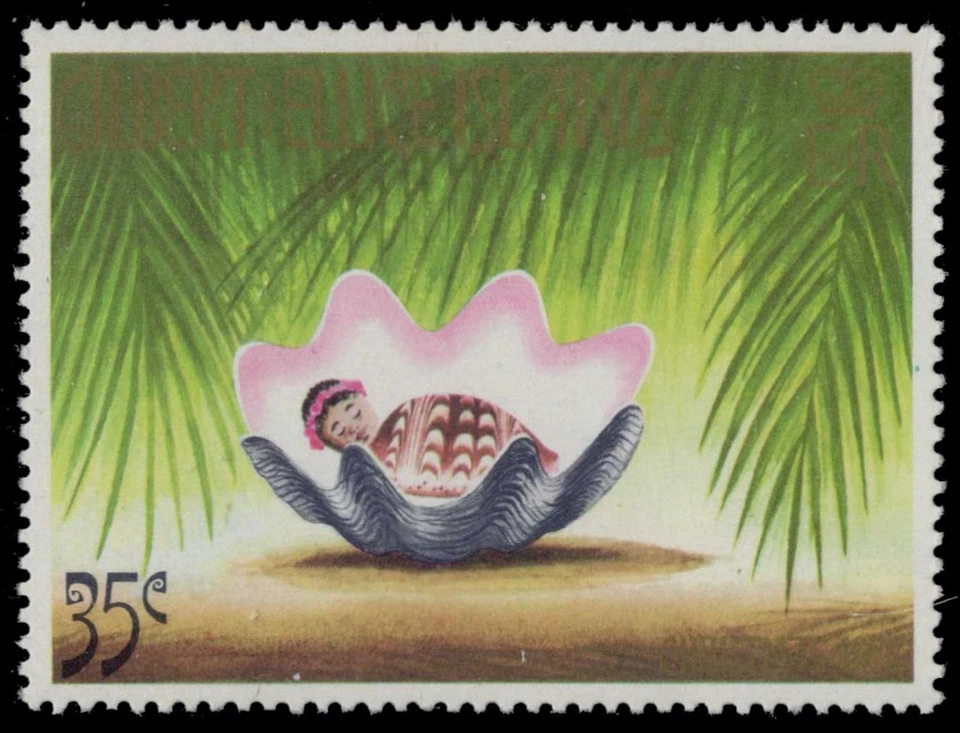 GILBERT & ELLICE 205 (SG210) - Christmas "Child in Giant Clam Shell" (pb39849) - Image 1 of 1