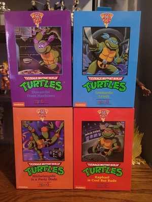 NECA TMNT Pizza Club Черепашки-ниндзя Полный Набор из 4 НОВЫХ - Изображение 1 из 4
