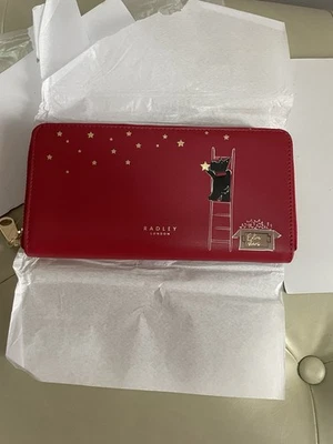 Cartera de cuero Radley London A Few Extra Stars grande con cremallera alrededor roja nueva con etiquetas Foto 1 de 4