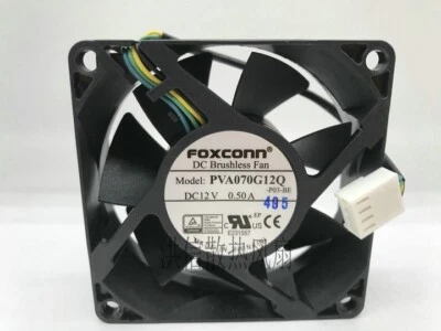 1 PCS  FOXCONN Fan PVA070G12Q  DC12V 0.50A 7025 7cm 4 wire PWM  cooling fan - Image 1 of 4