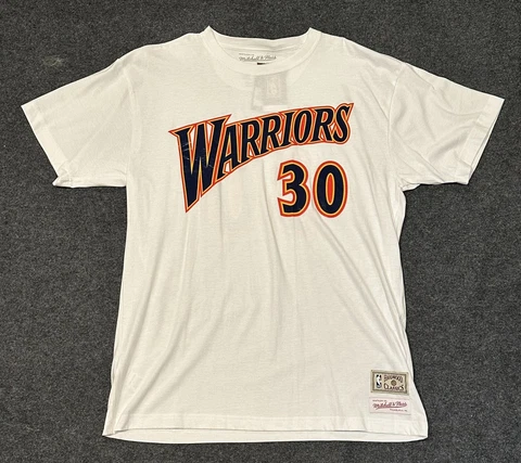 Mitchell Ness Hardwood Classics Steph Curry Player T-Shirt Tee Men’s Size LARGE Cover