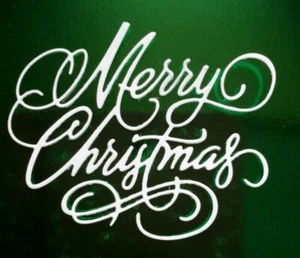 TATTERED LACE WHITE MERRY CHRISTMAS GREETING SENTIMENT TOPPER X 6 HEADER DIE CUT - Picture 1 of 1