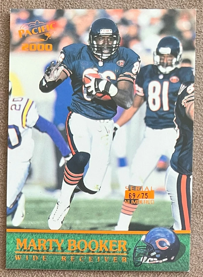 Marty Booker 2000 Pacific Copper #62 /75 Chicago Bears Numbered Parallel Card - Image 1 of 2