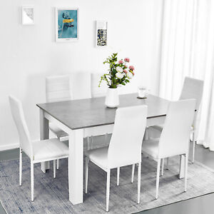 White Dining Table 6 Chairs In Kitchen, Dining Table With 6 Chairs White