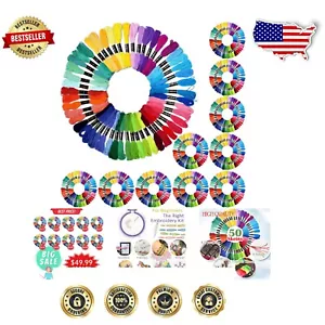 Vibrant 500 Skeins Embroidery Floss Set - Perfect for Crafts & Bracelets - Picture 1 of 9