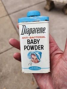 VINRAGE DIAPARENE ANTI-BACTERIAL BABY POWDER TIN LITHO TALC TALCUM CAN MEDICINE - Picture 1 of 6