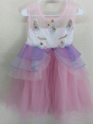 Girls Holiday Special Occasion Dress Flower & Pearl Lace Applique  Size 8 - Image 1 of 4