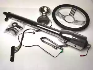 1955-59 Chevy 30" Tilt Automatic Shift Steering Column w 14'' Billet Alum Wheel - Foto 1 di 10