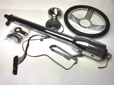 Chevy 1955-59 30" inclinable columna de dirección de cambio automático con rueda de aluminio Billet de 14"" Foto 1 de 4