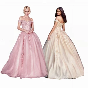 A-Line Tulle Wedding Dresses Off Shoulder Sweetheart Lace Appliques Bridal Gowns - Picture 1 of 12