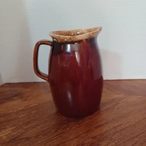 Hull Oven Proof Brown Pitcher Drip Glaze Made In USA 6 3/4 " Vintage - Picture 1 of 4