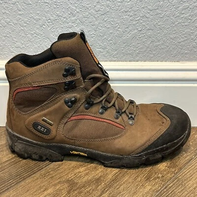 REI Goretex Hiking Boots Vibram Soles Mens Size 11.5 Brown Monarch 4 - Image 1 of 4