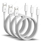 3 Pack 3/6Ft Usb Fast Charge Cable Heavy Duty For iPhone 14 13 12 11 Xr 8 7 iPad