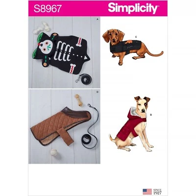 Simplicity Sewing Pattern 8967 Pet Dog Coats Size S-L - Image 1 of 3