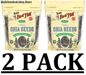 2 PACK- Bob's Red Mill Organic Whole Chia Seeds 12 oz Each - Picture 1 of 2
