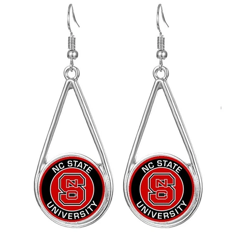NC State Wolfpack Womens Silver Drop Dangle Earrings w Gift Pkg D29 Cover