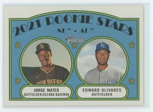 Topps Heritage 2021 - NL AL Rookie All Stars Jorge Mateo & Edward Olivares #315 - Picture 1 of 2