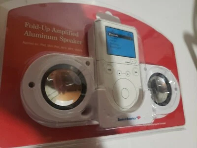 Fold-Up Amplified Aluminum Speaker For Ipod, Mini Ipod, MP3, MP4 - Image 1 of 4