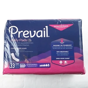 PreVail 33 Daily Pads Women 6 Ultimate Bladder Leak Maxsorb Omni Odor Breathable - Picture 1 of 13