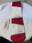 Save The Children Nwts Men's Tie Red My Dad Pattern Necktie Father's Day ??