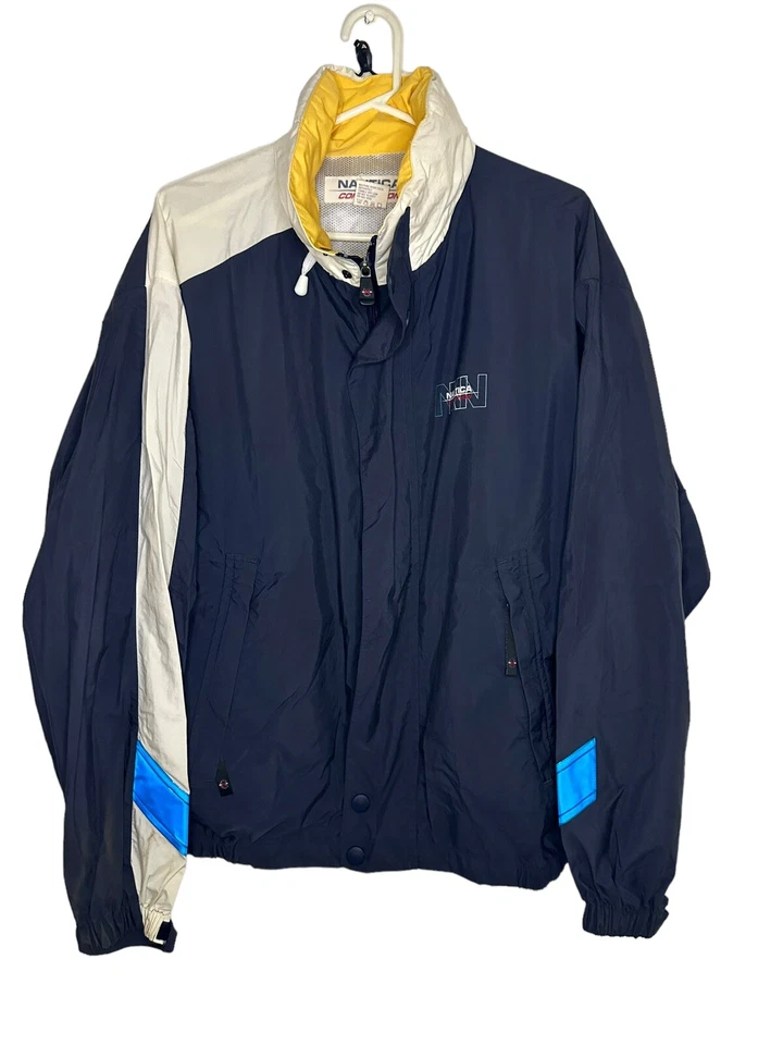 Chaqueta cortavientos vintage Nautica Competition vela bloque de color talla XL Foto 1 de 4