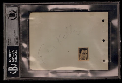 Gene Kelly (d. 1996) signed autograph auto 4.5x 6 cut Actor & Dancer BAS Slabbed Cover