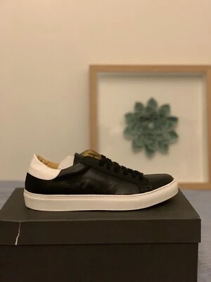 NEW Barneys New York Made In Italy MENS 7 Leather Sneakers Black Box DEADSTOCK - Image 1 of 4