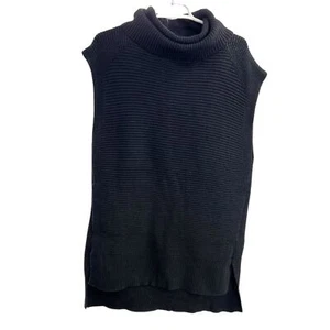 Banana Republic ribbed wool blend cowl neck sleeveless poncho tunic sweater - Picture 1 of 8