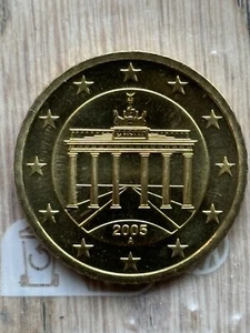 Pièce Monnaie 50 Centimes Euro Allemagne 2005 A Porte De Brandebourg UNC Rare - Picture 1 of 3