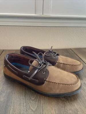 Zapatos de barco Nautica marrón tostado para hombre talla 13 dos ojales algunas marcas Foto 1 de 4