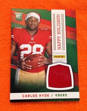 2014 Panini Black Friday CARLOS HYDE RC Santa Hat 49ers Happy Holidays Relic