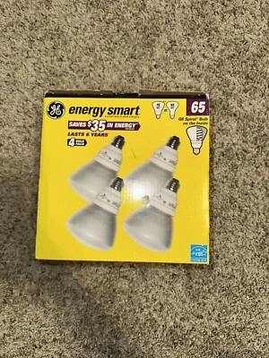 Box of 4 GE 65-Watt Energy Smart BR30 CFL Floodlights - Spiral on the Inside - Image 1 of 4