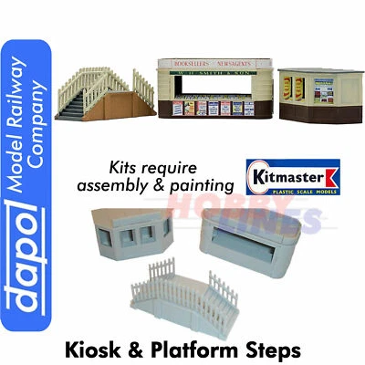 KIOSKE & STEPS KitMaster Bahnhofsbausatz Dapol OO Spurweite Modelleisenbahn C018