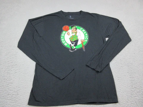 Boston Celtics Shirt Mens Medium Black NBA Basketball Long Sleeve Kyrie Irving Cover