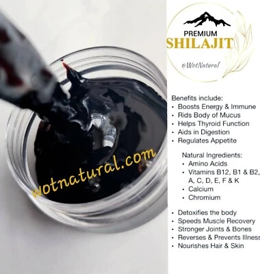 PURE SHILAJIT Shilajit Resin Altai Mountains 100% Pure US Lab Tested 58% Fulvic Acid up to 20g
