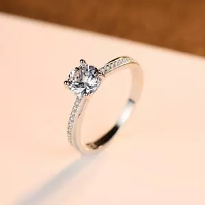 BENIAMINO Damen Ring 925er Sterling Silber Solitär Rhodiniert Silver Ring OVP - Picture 1 of 7