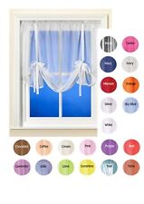 Voile Tie Blinds Net Curtain Slot Top Sheer Panel 57" & 87" W 54" Drop 21 Colour