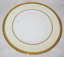 Hutschenreuther White Center Ivory Border Gold Floral Trim Dinner Plate, 10" 