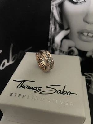 Genuine Thomas Sabo TR1987 Rose Gold CZ Eternity Ring RRP £189 Size K (52) Rare - Image 1 of 4