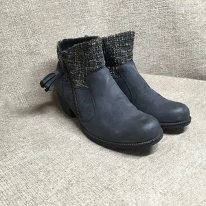 Born Boots Mujer Talla 6.5M Gris Cuero Tela Botines Cremallera Borla Z24034 - Imagen 1 de 8