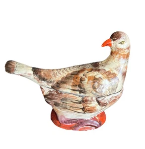 Vintage italienische Keramik Taube Vogel Deckel Sauciere Schale 8" Italien - Bild 1 von 16