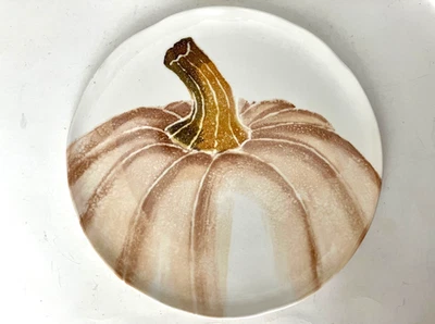 Plato de ensalada VIETRI "Calabazas" blanco mediano calabaza 9" -- NUEVO Foto 1 de 4