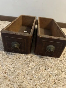 2 Vintage Rustic Wooden Drawers Then Kitchen Cabinet Dresser - Picture 1 of 6