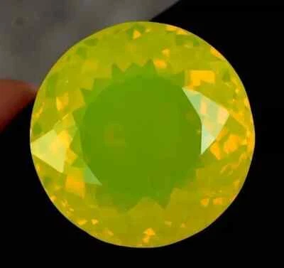 Piedra preciosa suelta australiana Welo corte redondo ópalo amarillo certificado 57,56 quilates AAA Foto 1 de 4