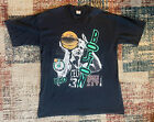 Vtg 90s Boston Celtics Larry Bird Magic Johnson T'S Print 1 Stitch T-shirt XL