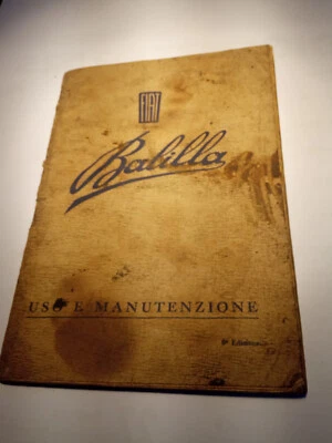 Uso e manutenzione fiat balilla a 3 marce ORIGINALE - Immagine 1 di 4