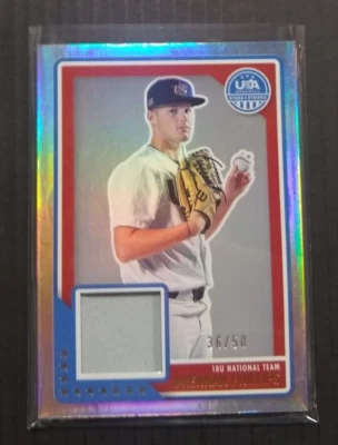 2023 USA Baseball Stars & Stripes Brennan Phillips Foil Jersey Card #ed 36/50 - Image 1 of 2
