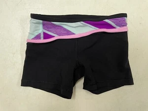 LULULEMON IVIVVA  REVERSIBLE  BLACK   STRETCHY BOOTY DANCE GYMNASTIC  SHORTS  7 - Picture 1 of 5