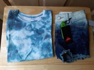 SO Girls Embellished T-Shirt & Denim Shorts Size 6X NEW WITH TAGS - Picture 1 of 5