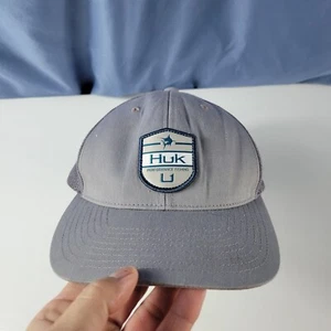 Gorra de béisbol gris malla gris HUK Fishing Performance Head Wear Snapback Trucker - Imagen 1 de 8